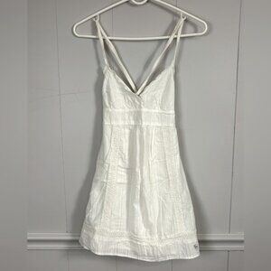 Abercrombie Kids White Lace Y2K Lined Cotton Dress Size XL Preppy Cute Summer
